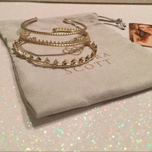 Delphine Gold Pinch Cuff Bracelet Set